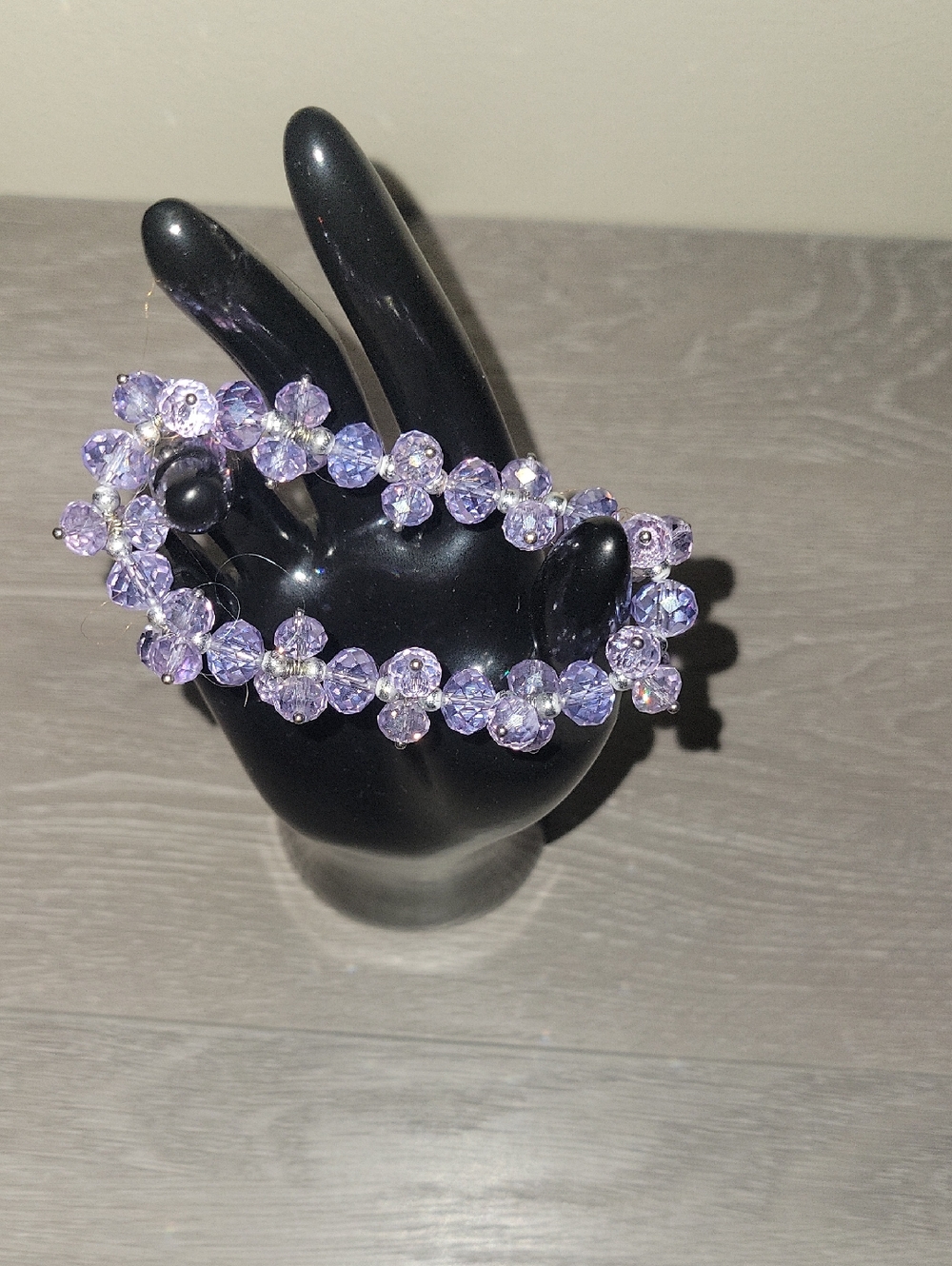 Purple Beaded Stretch Bracelet - Women Jewelry